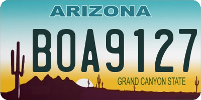 AZ license plate BOA9127