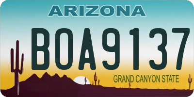 AZ license plate BOA9137