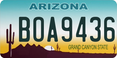 AZ license plate BOA9436
