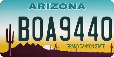 AZ license plate BOA9440