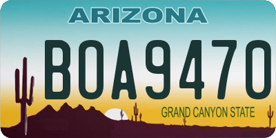 AZ license plate BOA9470