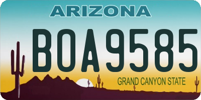 AZ license plate BOA9585