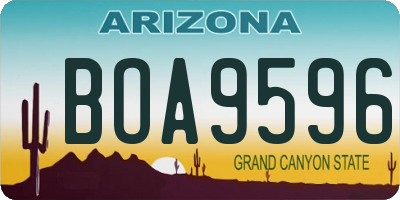 AZ license plate BOA9596