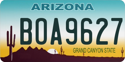 AZ license plate BOA9627