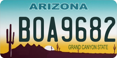 AZ license plate BOA9682