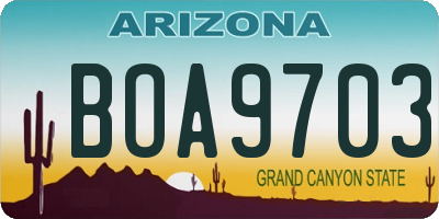 AZ license plate BOA9703