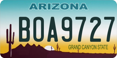 AZ license plate BOA9727