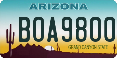 AZ license plate BOA9800