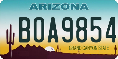 AZ license plate BOA9854
