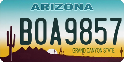 AZ license plate BOA9857