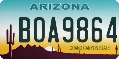 AZ license plate BOA9864