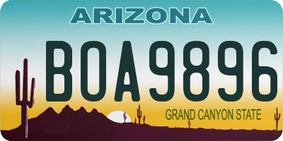 AZ license plate BOA9896