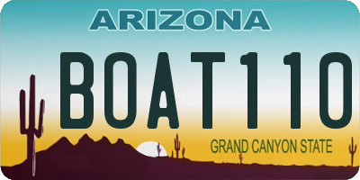 AZ license plate BOAT110