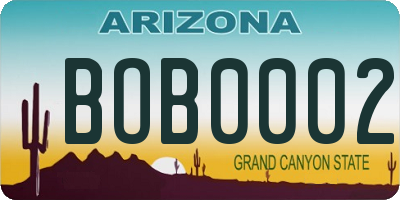AZ license plate BOB0002