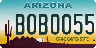 AZ license plate BOB0055