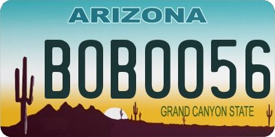 AZ license plate BOB0056
