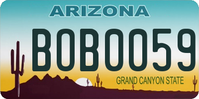 AZ license plate BOB0059