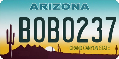 AZ license plate BOB0237
