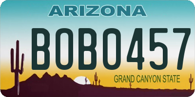 AZ license plate BOB0457
