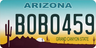 AZ license plate BOB0459