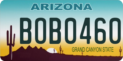 AZ license plate BOB0460