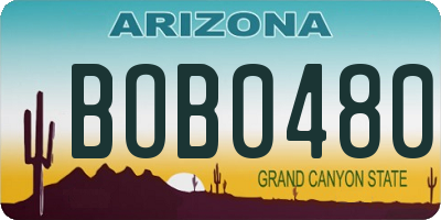 AZ license plate BOB0480