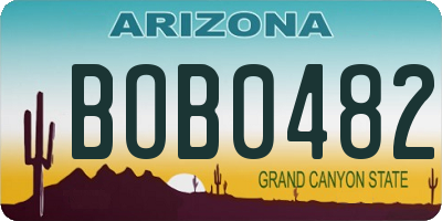 AZ license plate BOB0482