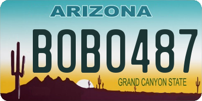 AZ license plate BOB0487