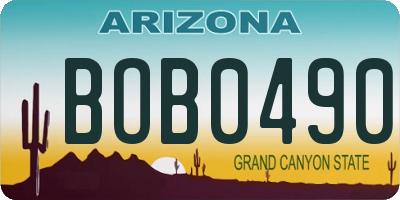 AZ license plate BOB0490