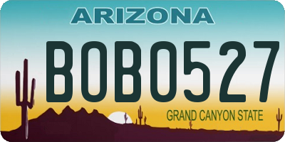 AZ license plate BOB0527