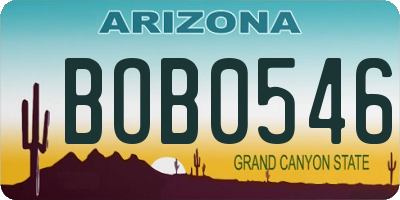 AZ license plate BOB0546