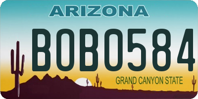 AZ license plate BOB0584
