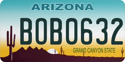 AZ license plate BOB0632
