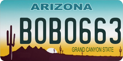 AZ license plate BOB0663