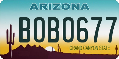 AZ license plate BOB0677