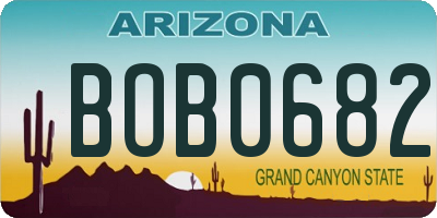 AZ license plate BOB0682