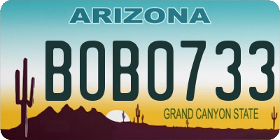 AZ license plate BOB0733
