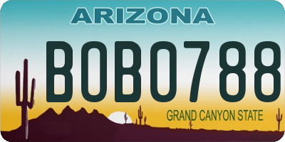 AZ license plate BOB0788