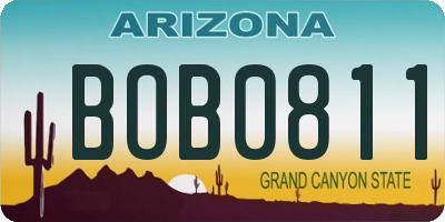 AZ license plate BOB0811