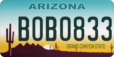 AZ license plate BOB0833