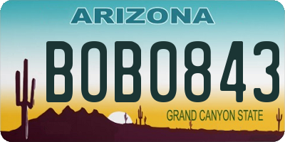 AZ license plate BOB0843
