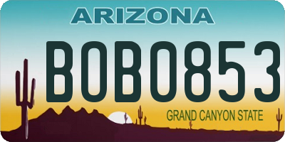 AZ license plate BOB0853