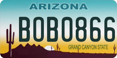 AZ license plate BOB0866