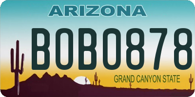 AZ license plate BOB0878