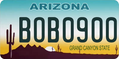 AZ license plate BOB0900