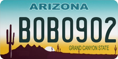 AZ license plate BOB0902