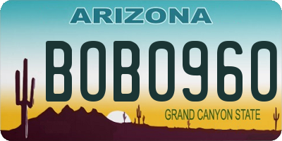 AZ license plate BOB0960