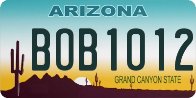 AZ license plate BOB1012