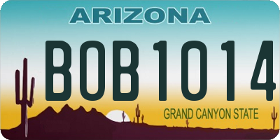 AZ license plate BOB1014