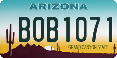 AZ license plate BOB1071
